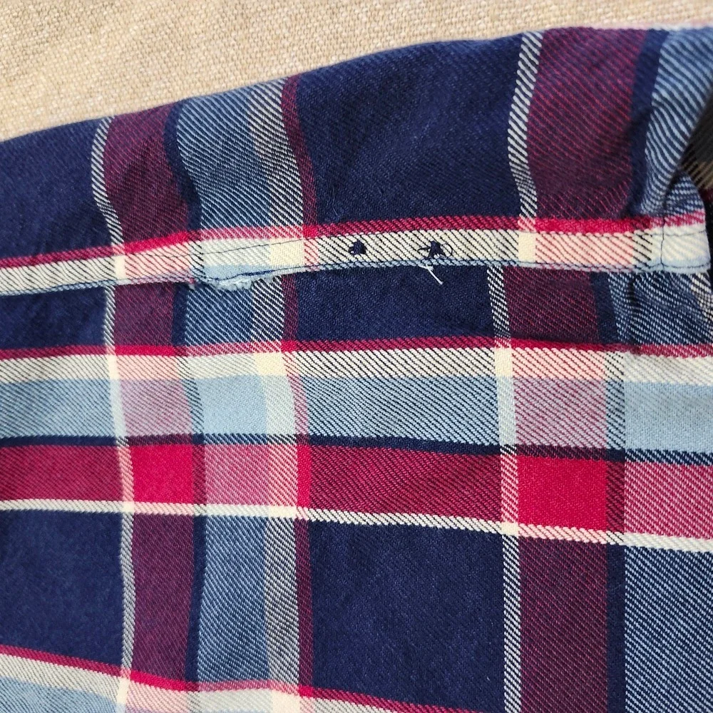 J Crew Heavyweight Flannel Button Down Long Sleeve Shirt Red Plaid Thick Men L